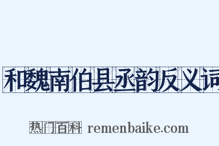 和魏南伯县丞韵反义词是什么意思的图片